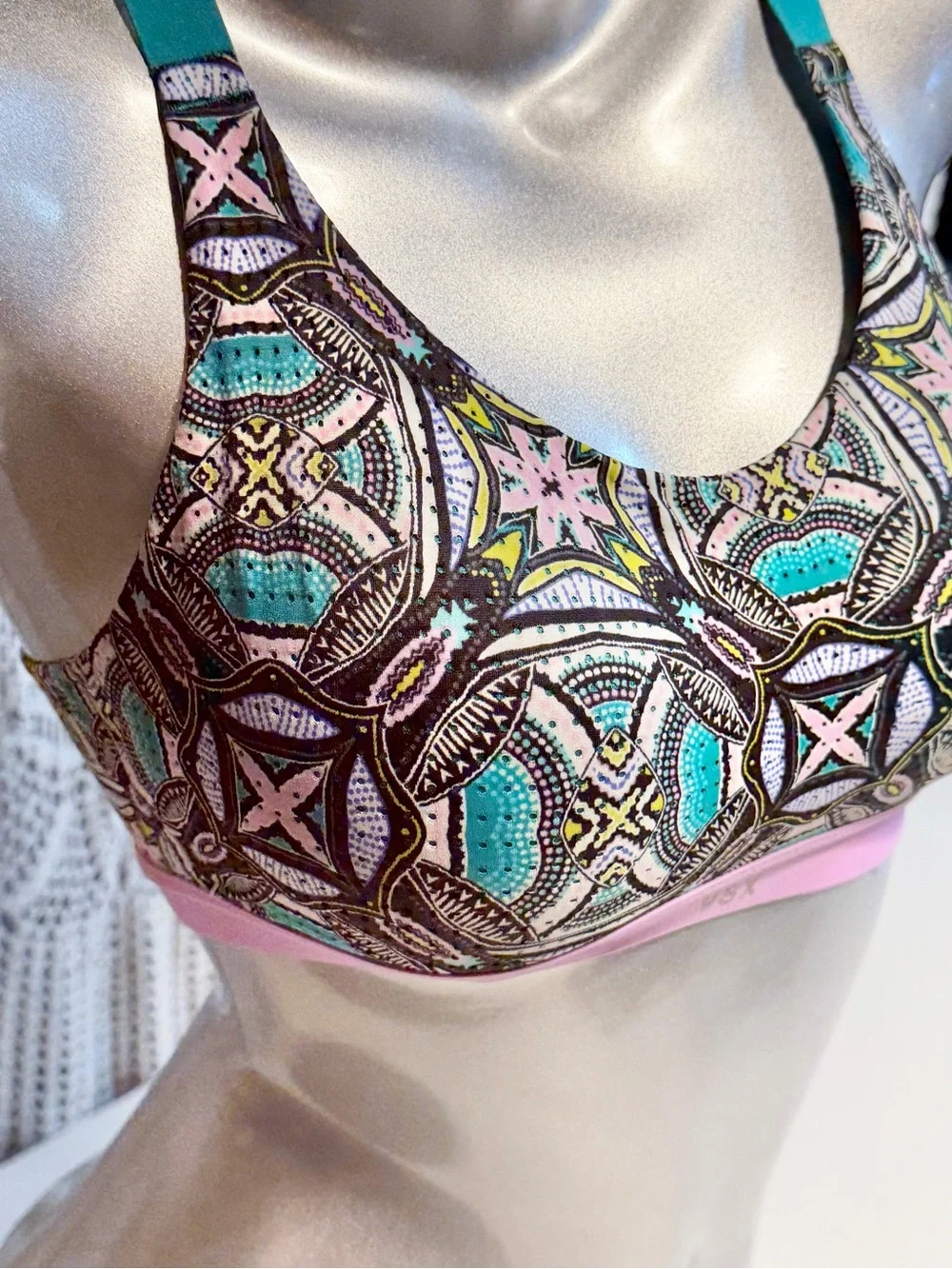Victoria’s Secret VSX Sport bra 34B athletic swim top bralette cross back teal